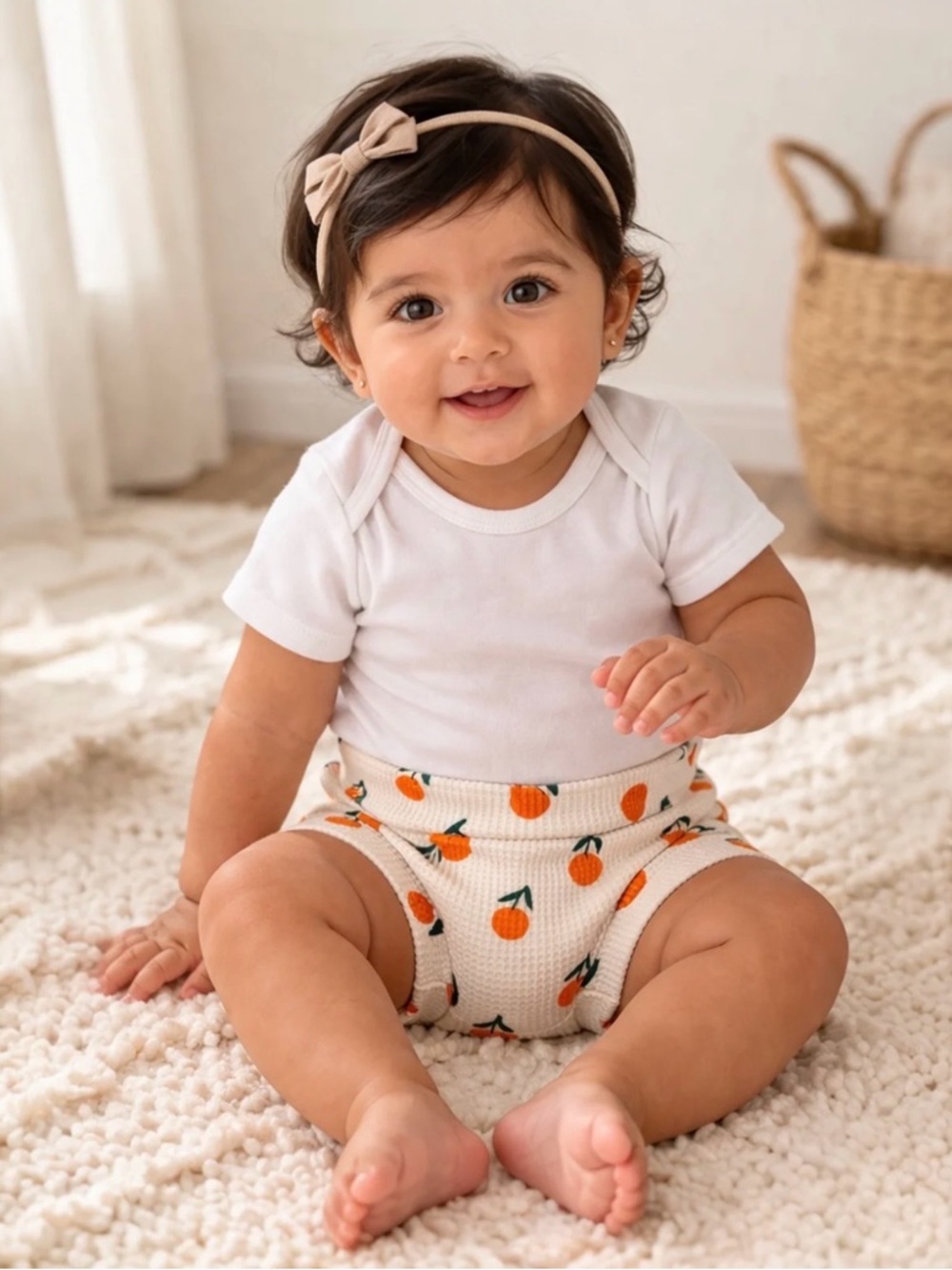 NWT - SpearmintLOVE Organic Cotton Waffle Shorts, Oranges
